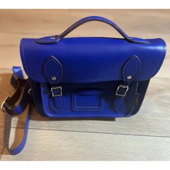 Cobalt Blue Women's Satchel with Top Handle and Crossbody Strap - Picture 1 of 7